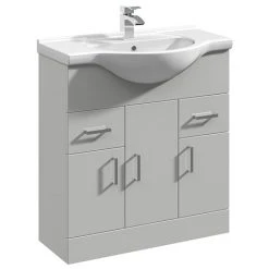 Cove Light Grey 750mm Freestanding Vanity Unit | Modern Bathroom Storage