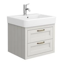 Chatsworth Traditional Grey 560mm 2 Drawer Wall Hung Vanity Unit