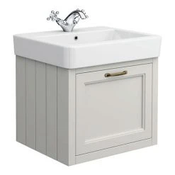 Chatsworth Traditional Grey 560mm Wall Hung Vanity Unit - Modern Bathroom Storage