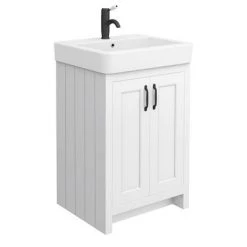 Chatsworth Traditional White Double Basin Vanity Unit with Matt Black Handles | Bathroom Furniture Pack 6 Chatsworth Traditional White Double Basin Vanity Unit with Matt Black Handles | Bathroom Furniture Pack -Vanity Units Shop CWHT142PKMB d2 460