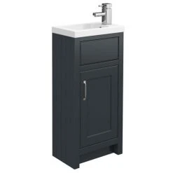 Chatsworth Traditional Graphite Small Vanity - 400mm Wide | Freestanding Bathroom Vanity Unit
