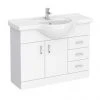 Cove White 1050mm Large Freestanding Vanity Unit - Modern Bathroom Storage Solution