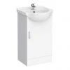 Cove White 450mm Small Freestanding Vanity Unit - Compact & Stylish Bathroom Storage