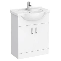Cove White 650mm Freestanding Vanity Unit - Sleek Modern Bathroom Storage