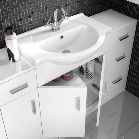Cove White 750mm Freestanding Vanity Unit - Modern Bathroom Furniture 2 Cove White 750mm Freestanding Vanity Unit - Modern Bathroom Furniture - Image 2
