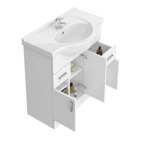 Cove White 750mm Freestanding Vanity Unit - Modern Bathroom Furniture 4 Cove White 750mm Freestanding Vanity Unit - Modern Bathroom Furniture - Image 4