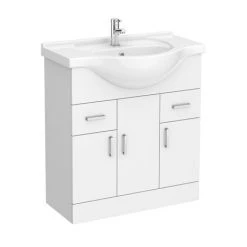 Cove White 750mm Freestanding Vanity Unit - Modern Bathroom Furniture