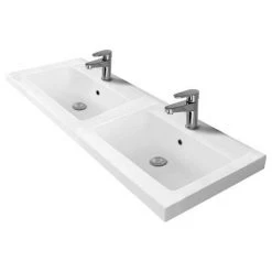 Brooklyn 1205mm Grey Mist Double Basin 4 Door Vanity Unit - Modern Bathroom Storage Solution -Vanity Units Shop DBFS12GM d1 460