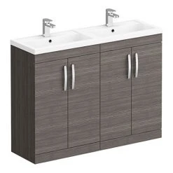 Brooklyn 1205mm Grey Avola Double Basin Vanity Unit | Stylish & Functional