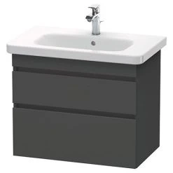 Duravit DuraStyle 800mm 2-Drawer Wall Mounted Vanity Unit - Graphite Matt | Modern Bathroom Storage Solution