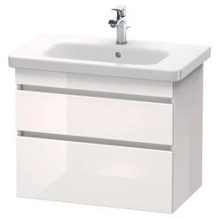 Duravit DuraStyle 800mm 2-Drawer Wall Mounted Vanity Unit - White High Gloss | Modern Bathroom Design