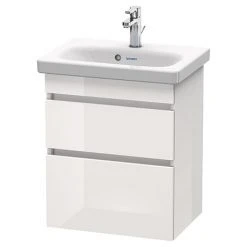 Duravit DuraStyle 550mm Wall Mounted Vanity Unit with 2 Drawers - White High Gloss
