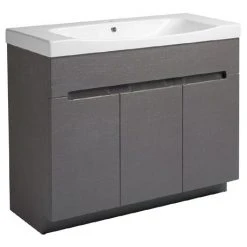 Roper Rhodes Diverge 1000mm Freestanding Vanity Unit - Charcoal Elm | Premium Bathroom Furniture