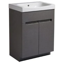 Roper Rhodes Diverge 600mm Freestanding Vanity Unit in Charcoal Elm | Premium Bathroom Furniture