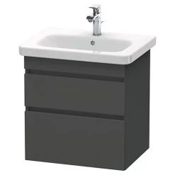 Duravit DuraStyle 650mm 2-Drawer Wall Mounted Vanity Unit in Graphite Matt