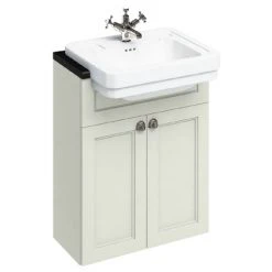 Burlington 60 2-Door Vanity Unit & Classic Semi-Recessed Basin - Sand | Freestanding Bathroom Furniture