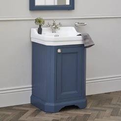 Burlington Edwardian 560mm Basin & Blue Freestanding Cloakroom Vanity Unit - Premium Design & Durability -Vanity Units Shop FC12BB4 D2 460