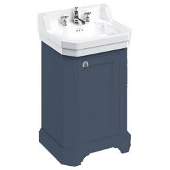 Burlington Edwardian 560mm Basin & Blue Freestanding Cloakroom Vanity Unit - Premium Design & Durability