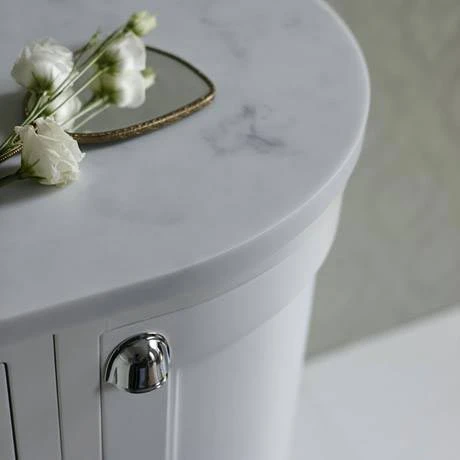 Burlington Freestanding Corner Vanity Unit - Matt White - Left Hand 1000mm with Worktop | Modern Bathroom Furniture 3 Burlington Freestanding Corner Vanity Unit - Matt White - Left Hand 1000mm with Worktop | Modern Bathroom Furniture - Image 3