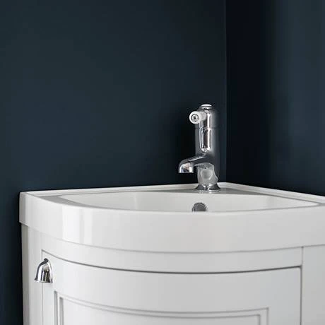 Burlington Freestanding Corner Vanity Unit - Matt White - 430mm Wide - Modern Bathroom Furniture 4 Burlington Freestanding Corner Vanity Unit - Matt White - 430mm Wide - Modern Bathroom Furniture - Image 4