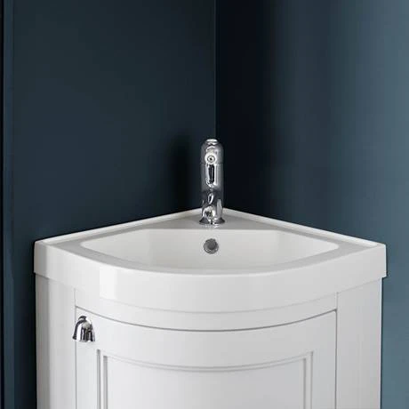 Burlington Freestanding Corner Vanity Unit - Matt White - 430mm Wide - Modern Bathroom Furniture 5 Burlington Freestanding Corner Vanity Unit - Matt White - 430mm Wide - Modern Bathroom Furniture - Image 5