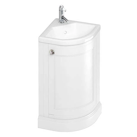 Burlington Freestanding Corner Vanity Unit - Matt White - 430mm Wide - Modern Bathroom Furniture 1 Burlington Freestanding Corner Vanity Unit - Matt White - 430mm Wide - Modern Bathroom Furniture
