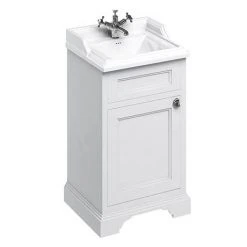 Burlington 50cm Freestanding Cloakroom Vanity Unit & Basin - Matt White | Compact & Stylish