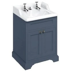 Burlington 65 2-Door Freestanding Vanity Unit with Classic Blue Basin & Invisible Overflow