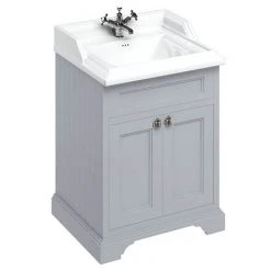 Burlington 65 2-Door Vanity Unit & Classic Basin - Classic Grey | Premium Freestanding Vanity Unit