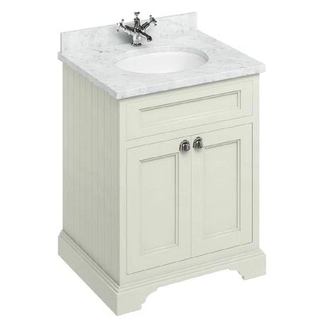 Burlington 65 2-Door Vanity Unit & Minerva Worktop with Basin - Sand | Freestanding Bathroom Furniture 1 Burlington 65 2-Door Vanity Unit & Minerva Worktop with Basin - Sand | Freestanding Bathroom Furniture