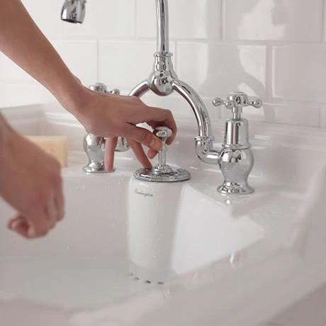 Burlington 65 2-Door Freestanding Vanity Unit with Classic Invisible Overflow/Waste Basin - Matt White, 2 Tap Hole 4 Burlington 65 2-Door Freestanding Vanity Unit with Classic Invisible Overflow/Waste Basin - Matt White, 2 Tap Hole - Image 4