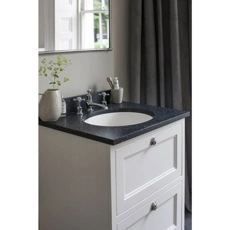 Burlington 65 2-Drawer Vanity Unit & Minerva Worktop with Basin - Classic Grey | Freestanding Bathroom Furniture 3 Burlington 65 2-Drawer Vanity Unit & Minerva Worktop with Basin - Classic Grey | Freestanding Bathroom Furniture - Image 3