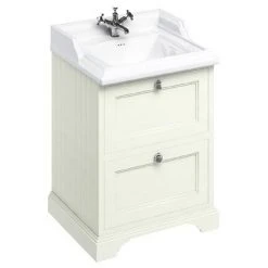 Burlington 65 2-Drawer Vanity Unit & Classic Basin - Sand | Freestanding Bathroom Furniture