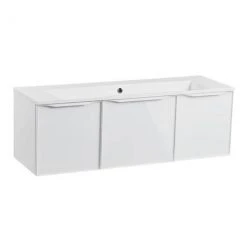Roper Rhodes Gloss White 1200mm Wall Mounted Vanity Unit with Isocast Basin -Vanity Units Shop FRM1200WHI D1 460
