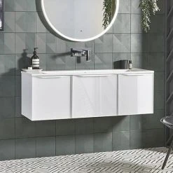 Roper Rhodes Gloss White 1200mm Wall Mounted Vanity Unit with Isocast Basin