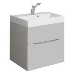 Crosswater Glide II Wall Hung Vanity Unit & Basin | Storm Grey | Modern Design