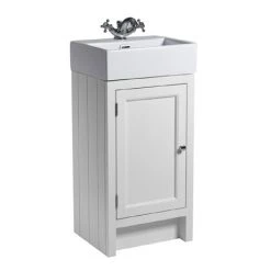 Roper Rhodes Hampton Cloakroom Unit & Basin - Chalk White | Elegant Cloakroom Vanity Unit