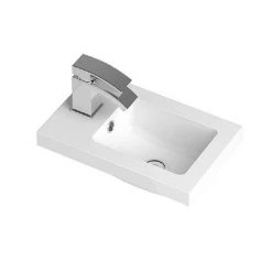 Hudson Reed 405mm Gloss Grey Compact Freestanding Vanity Unit with Basin - Modern Bathroom Design -Vanity Units Shop HRGG405 d2 460