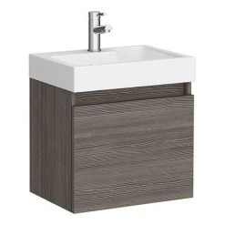 Milan Juno 500 x 360mm Grey Avola Wall Hung Vanity Unit | Modern Bathroom Storage