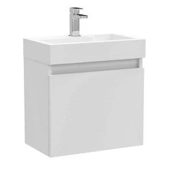 Milan Juno Slim Wall Hung Vanity Unit - Gloss White - Compact 500 x 300mm