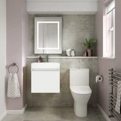 Milan Juno 500 x 360mm Gloss White Wall Hung Vanity Unit | Modern Bathroom Storage Solution 7 Milan Juno 500 x 360mm Gloss White Wall Hung Vanity Unit | Modern Bathroom Storage Solution -Vanity Units Shop JN5GW d5 460