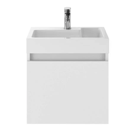 Milan Juno 500 x 360mm Gloss White Wall Hung Vanity Unit | Modern Bathroom Storage Solution 2 Milan Juno 500 x 360mm Gloss White Wall Hung Vanity Unit | Modern Bathroom Storage Solution - Image 2