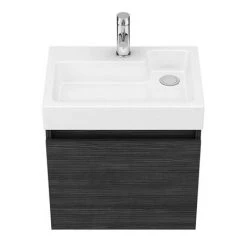 Milan Juno 500 x 360mm Black Wall Hung Vanity Unit - Modern Bathroom Storage -Vanity Units Shop JN5HB n d5 460