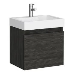 Milan Juno 500 x 360mm Black Wall Hung Vanity Unit - Modern Bathroom Storage