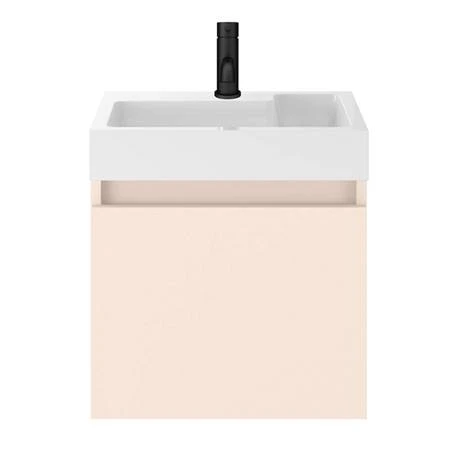 Milan Juno 500 x 360mm Blush Pink Wall Hung Vanity Unit | Stylish & Compact Bathroom Storage 2 Milan Juno 500 x 360mm Blush Pink Wall Hung Vanity Unit | Stylish & Compact Bathroom Storage - Image 2