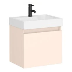 Milan Juno 500 x 360mm Blush Pink Wall Hung Vanity Unit | Stylish & Compact Bathroom Storage