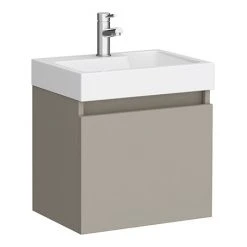 Milan Juno 500 x 360mm Stone Grey Wall Hung Vanity Unit - Modern Bathroom Storage Solution
