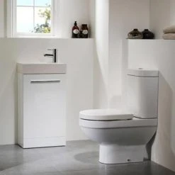 Tavistock Kobe 450mm Freestanding Unit & Basin - Gloss White | Modern Bathroom Vanity -Vanity Units Shop KFS45W D1 460