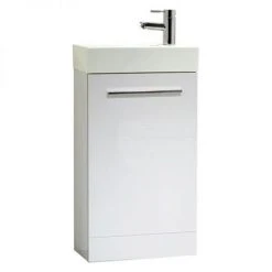 Tavistock Kobe 450mm Freestanding Unit & Basin - Gloss White | Modern Bathroom Vanity