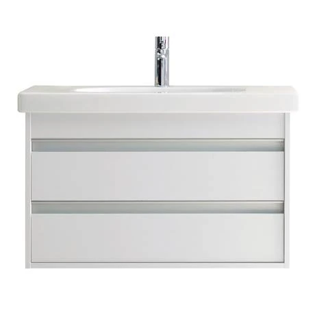 Duravit Ketho 800mm 2-Drawer Wall Mounted Vanity Unit with D-Code Basin - White Matt 2 Duravit Ketho 800mm 2-Drawer Wall Mounted Vanity Unit with D-Code Basin - White Matt - Image 2